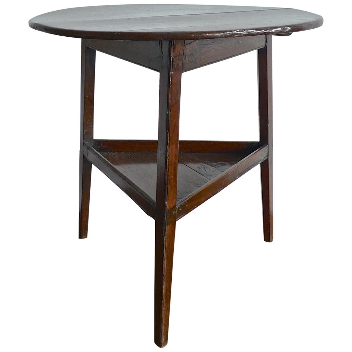 English 19th Century Small Stained Walnut Cricket Table.