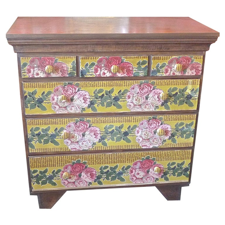 English Georgian Chest With 3 Large And 3 Small Drawers And Paper