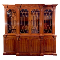 Used English Yew Wood Architectural Breakfront