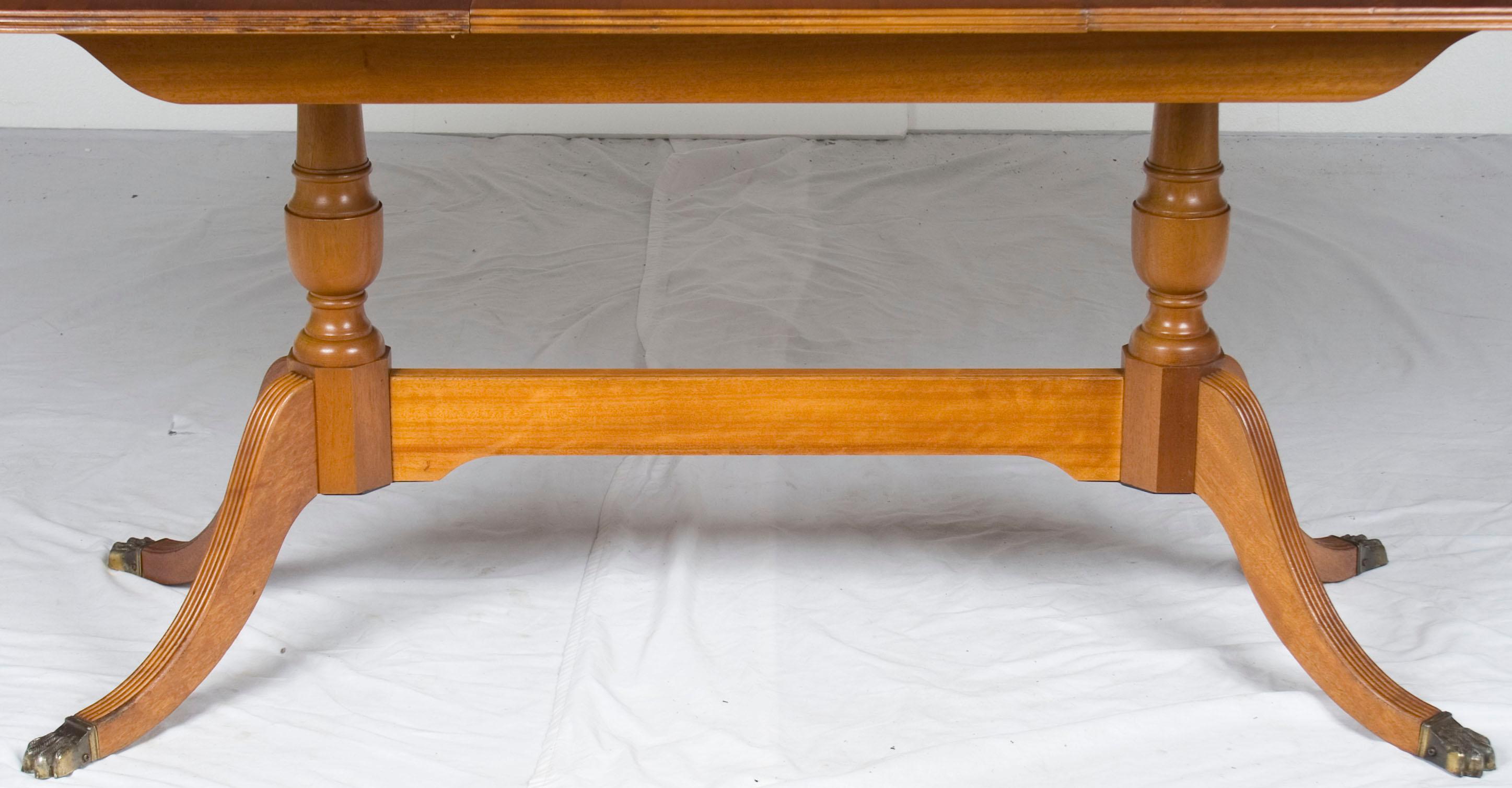English Yew Wood Extending Dining Room Table with Self Storing Leaf For Sale 1