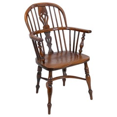 English Yew Wood Windsor Armchair