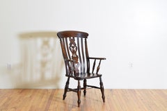 English Yew Wood Windsor Armchair, Late 1st quarter 19th century