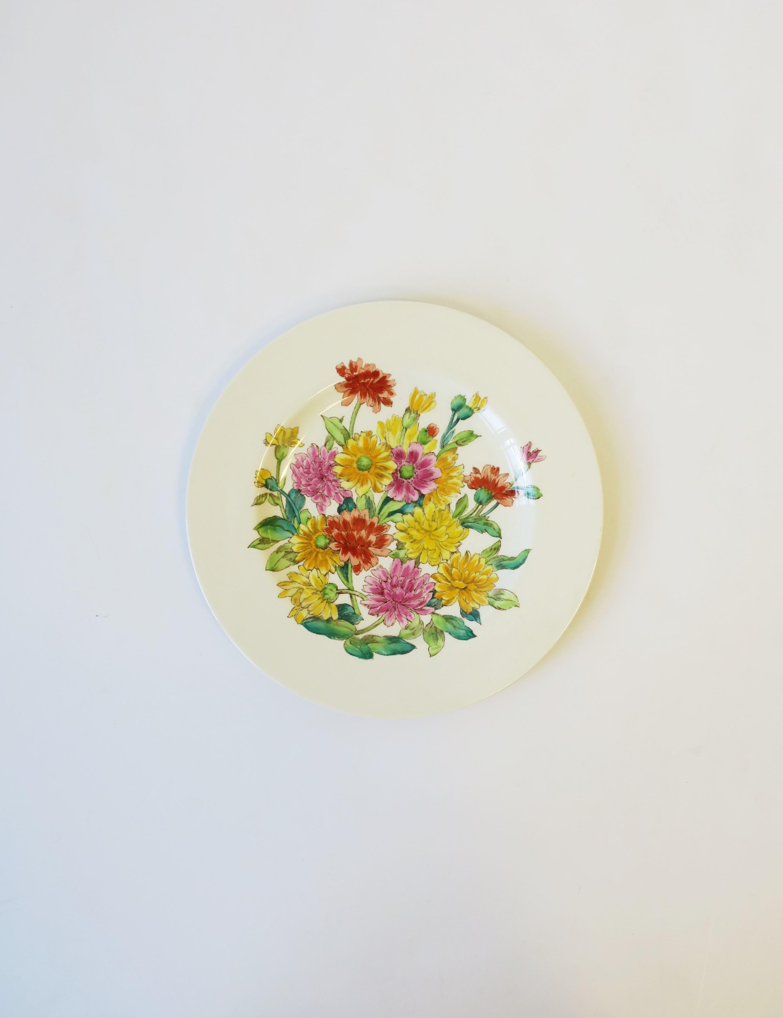 Glazed English Zinnia Flower Plate