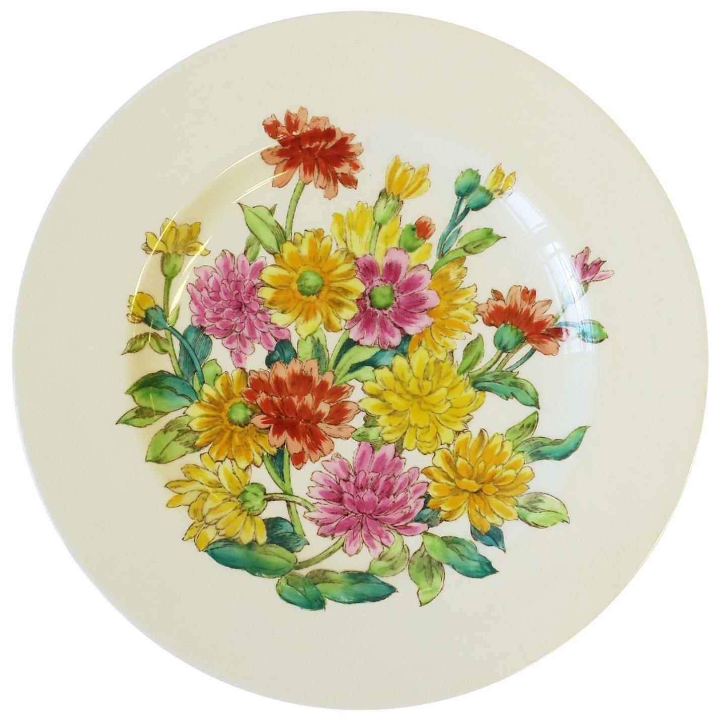 English Zinnia Flower Plate