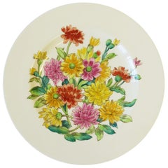 Antique English Zinnia Flower Plate