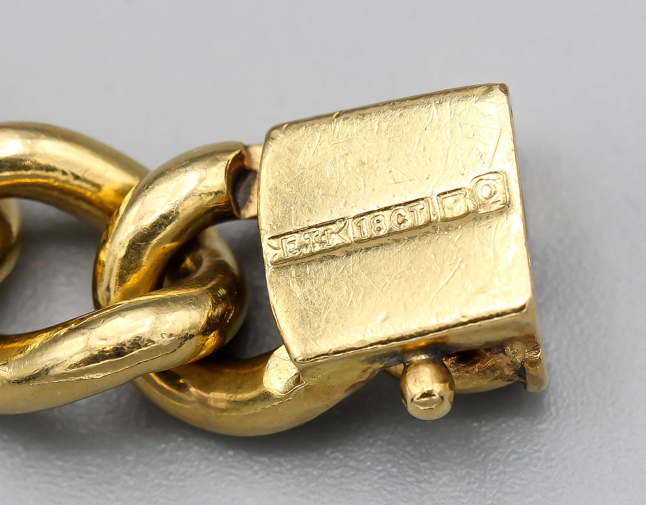 English 18 Karat Gold Large Link Bracelet 1