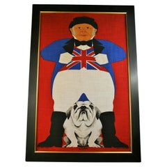 Retro  Englishman and His Bulldog  