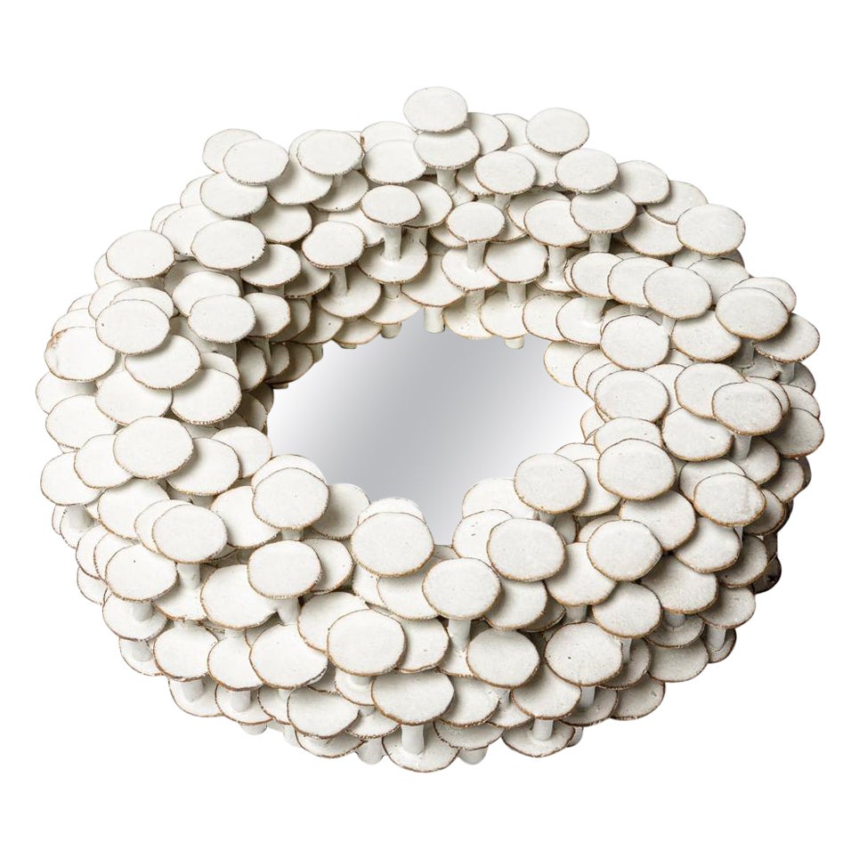 Engobed stoneware mirror "Solstice" by Mart Schrijvers, 2024
