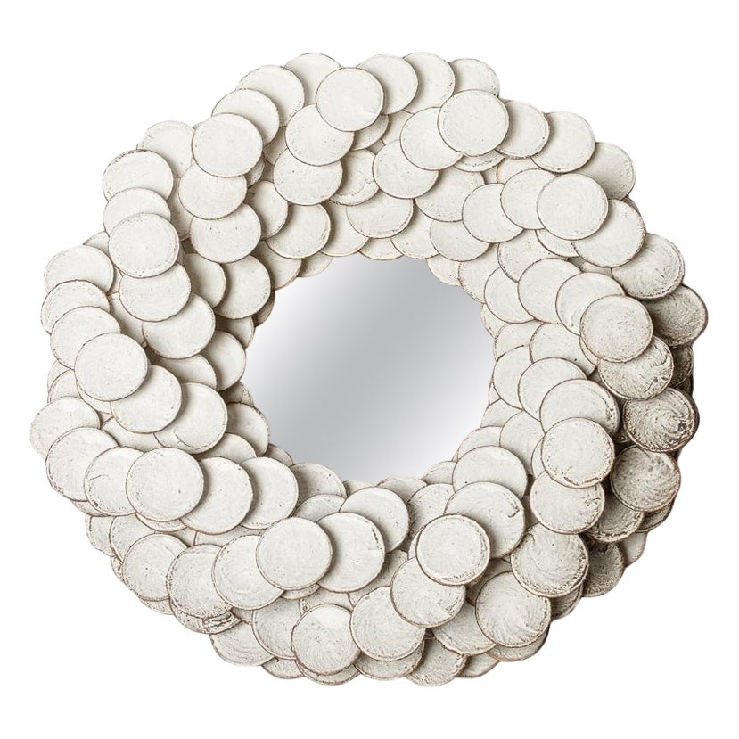 Engobed stoneware mirror "Solstice" by Mart Schrijvers, 2024