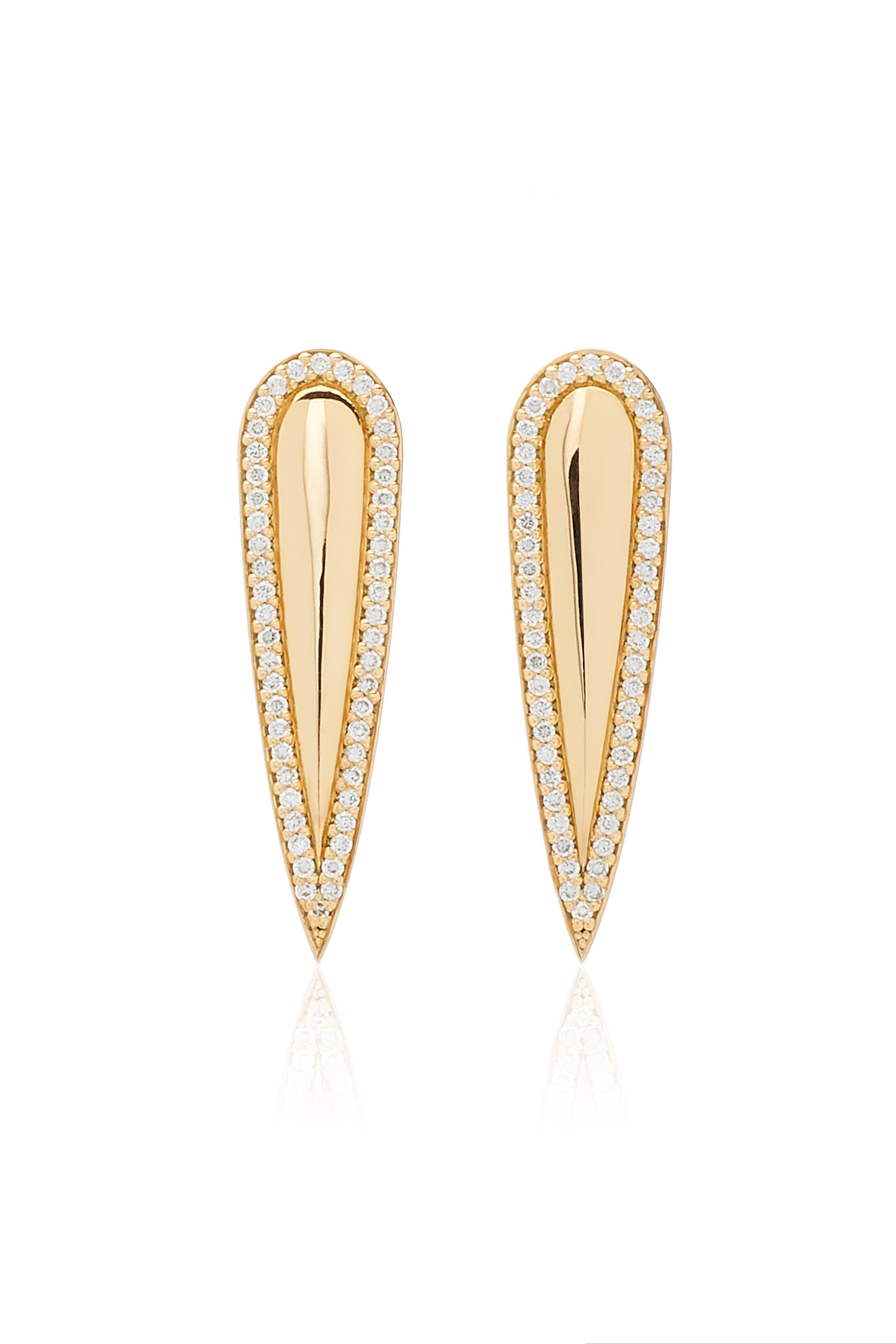 Modern 18k Gold Engravable Diamond Nifo Stud and Jacket Earrings For Sale