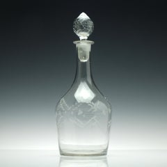 Engraved 18th Century Glass Decanter, circa 1780