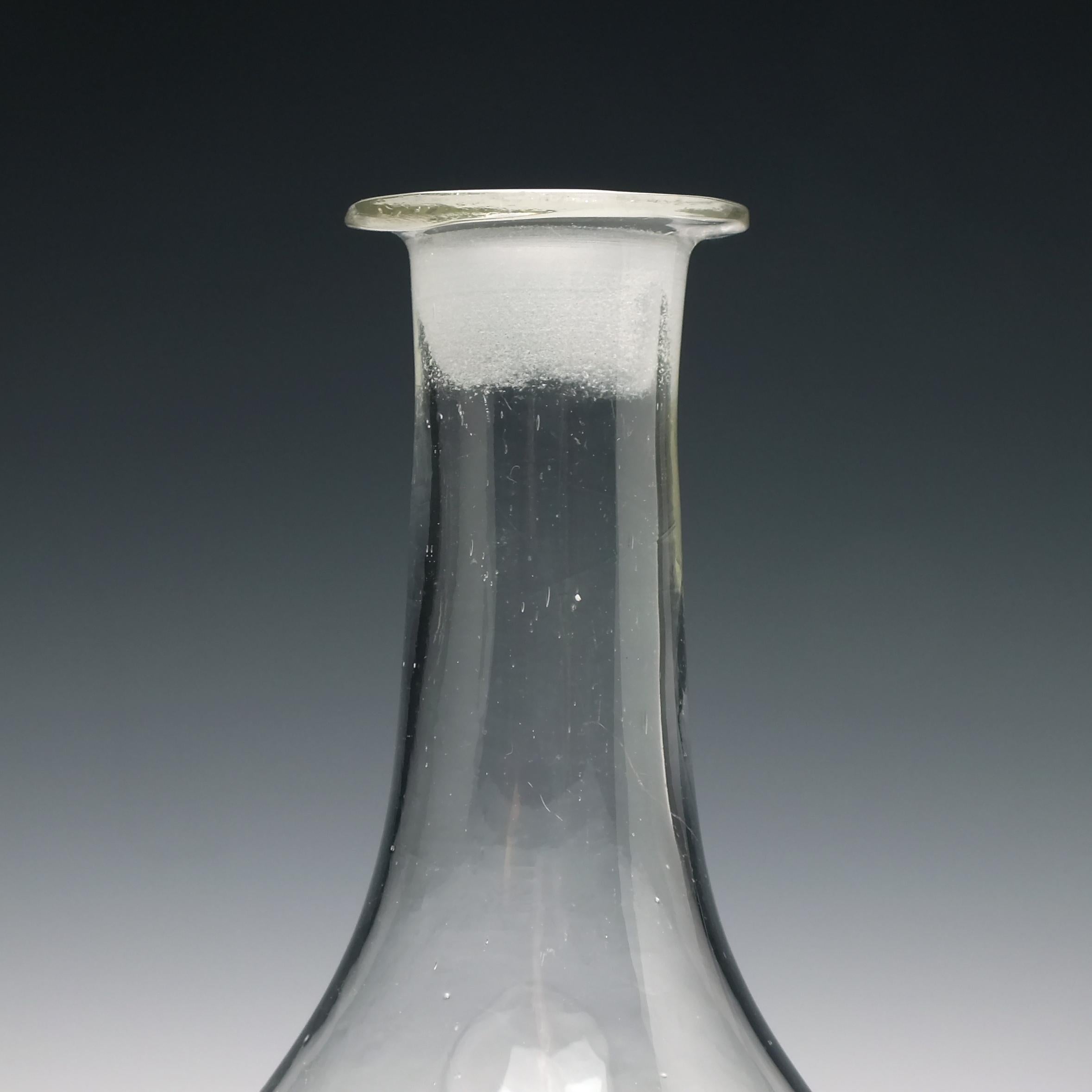 Late 18th Century Engraved 18th Century Glass Decanter, circa 1780 For Sale