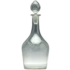 Engraved 18th Century Glass Decanter, circa 1780