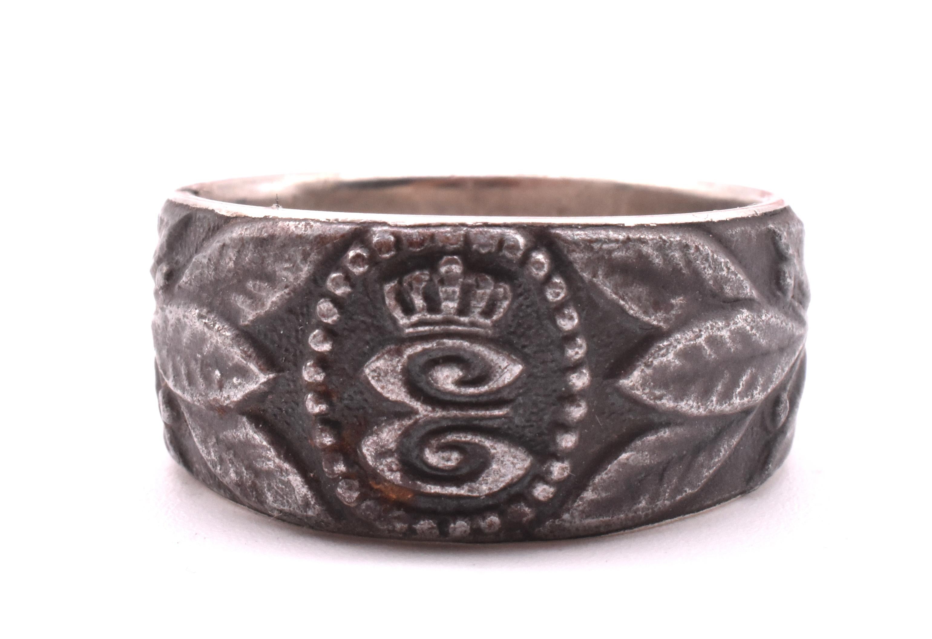 Empire Iron Military Ring of the Austro-Hungarian Royal Army, HM 1915  For Sale
