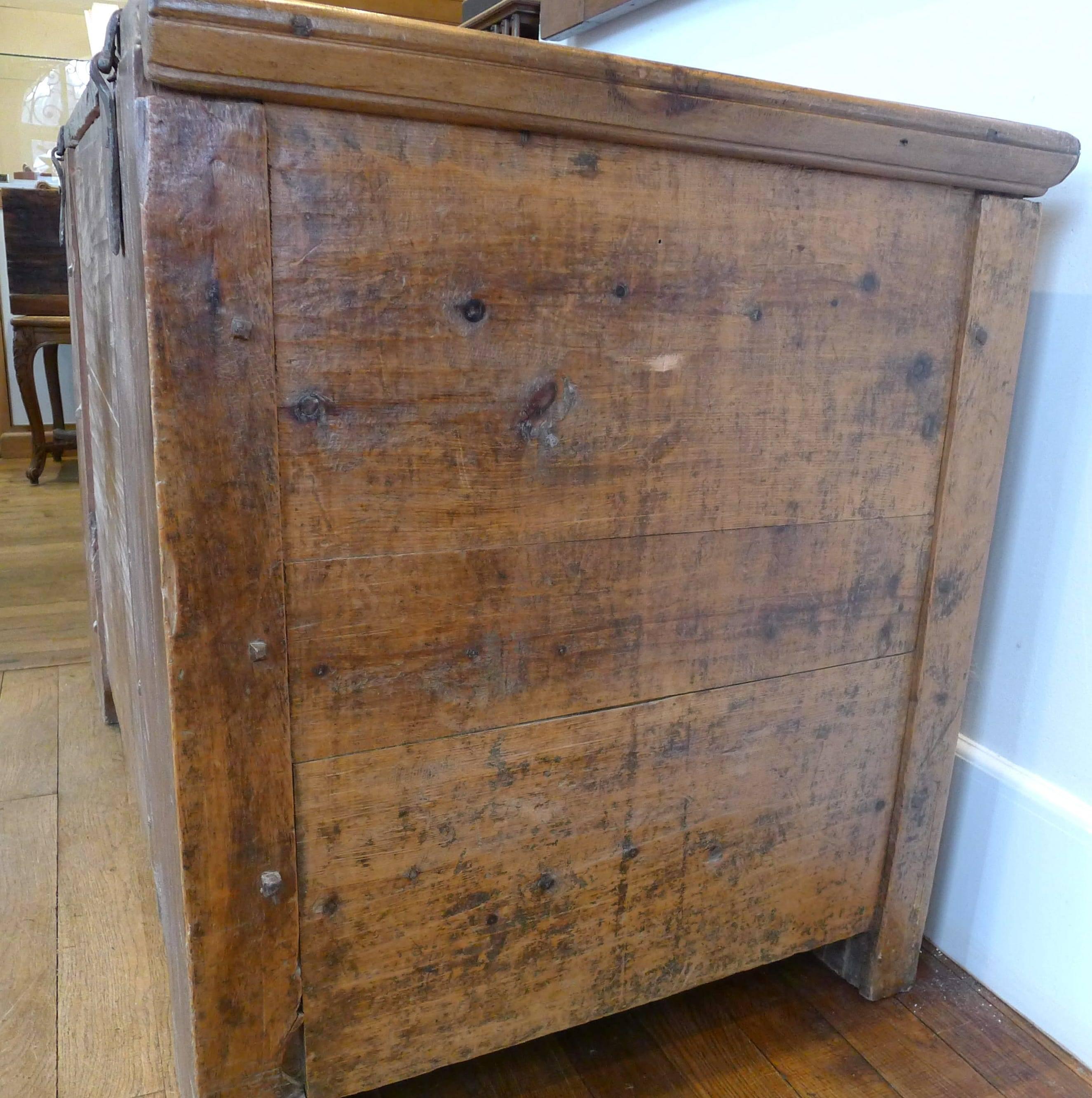 18th Century and Earlier Engraved and Decorated French Chest, 18th Century For Sale