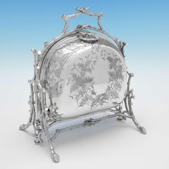 Engraved Antique Silver Plated Folding Biscuit Box 1877 by Fenton Brothers