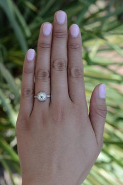 Engraved Art Deco 0.87 Carat Certified Diamond Solitaire Ring