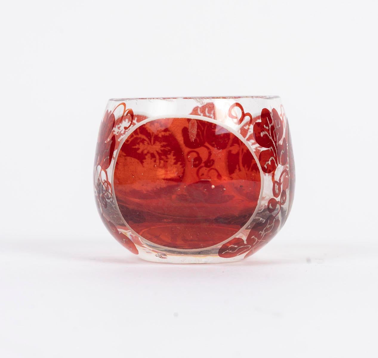 Engraved Bohemian Crystal Oil and Vinegar Set, a Small Salt Shaker, Napoleon III For Sale 10