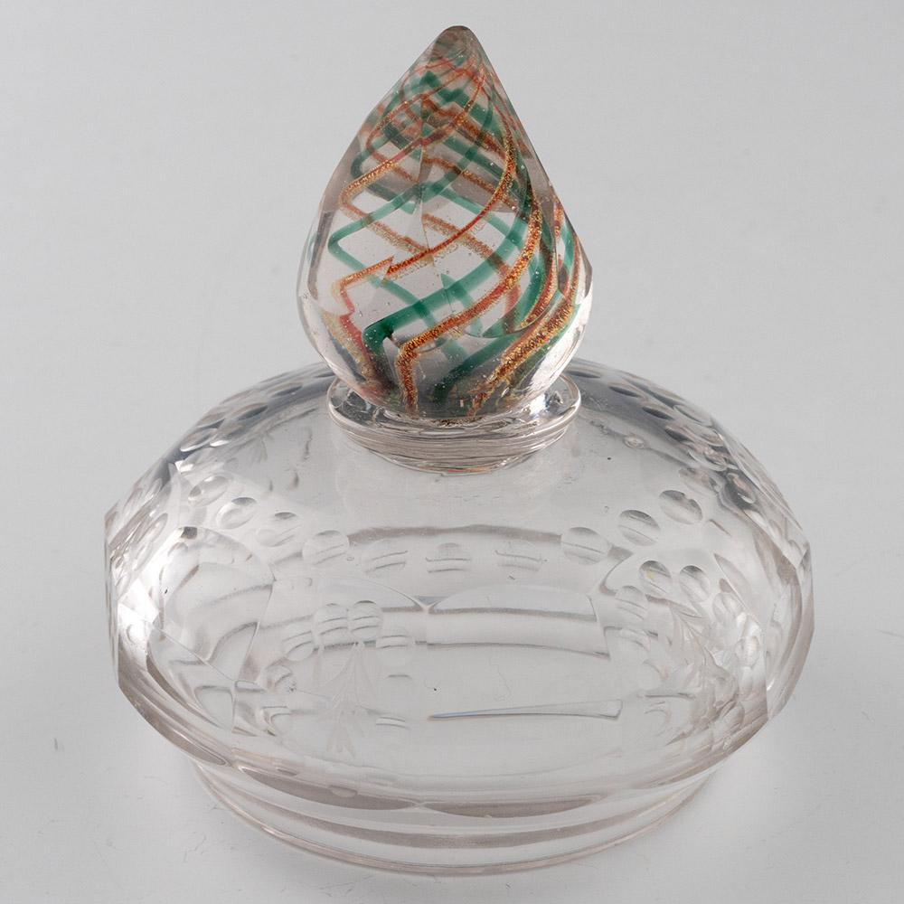 Engraved Bohemian Goblet And Cover With Colour Twist Stem c1730 For Sale 1