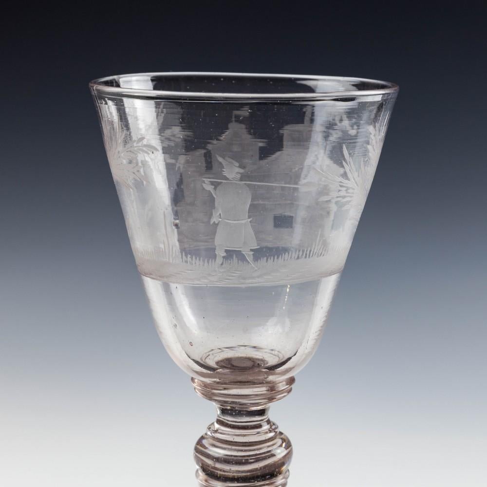 Engraved Bohemian Goblet, c.1710 In Good Condition In Tunbridge Wells, GB