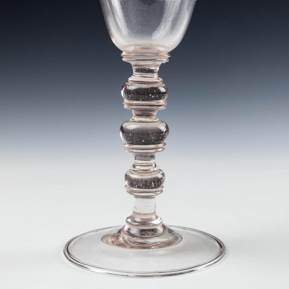 18th Century and Earlier Engraved Bohemian Goblet, c.1710