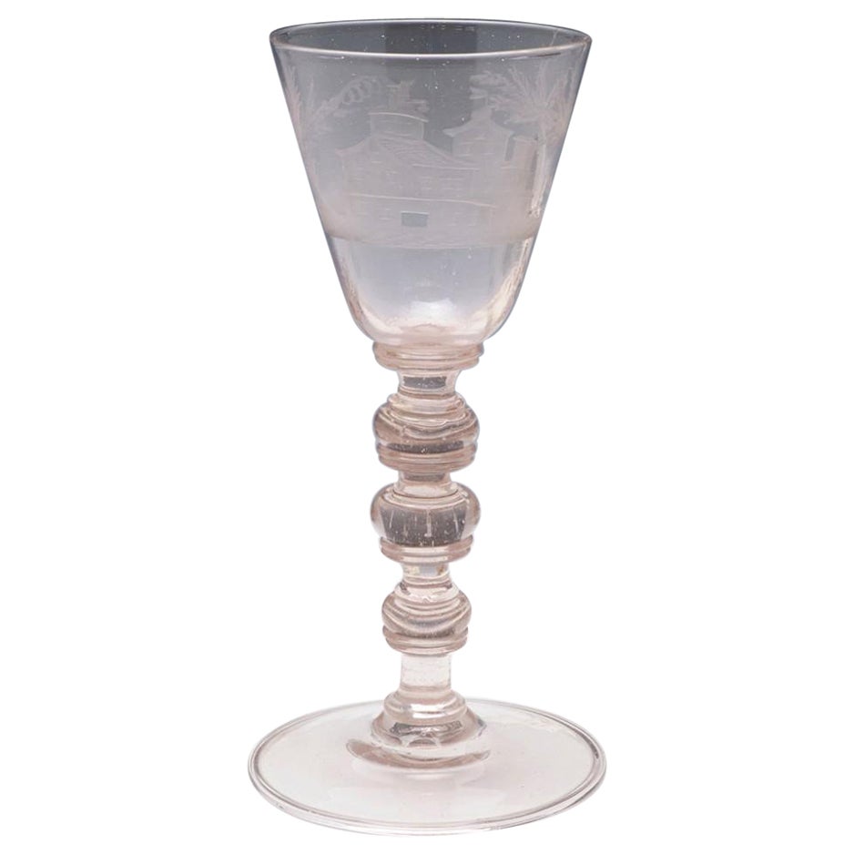 Engraved Bohemian Goblet, c.1710