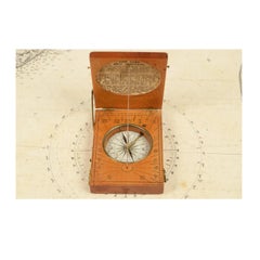 Engraved Boxwood Book Shaped Sundial Antique Time Measuring Instrument 1800s