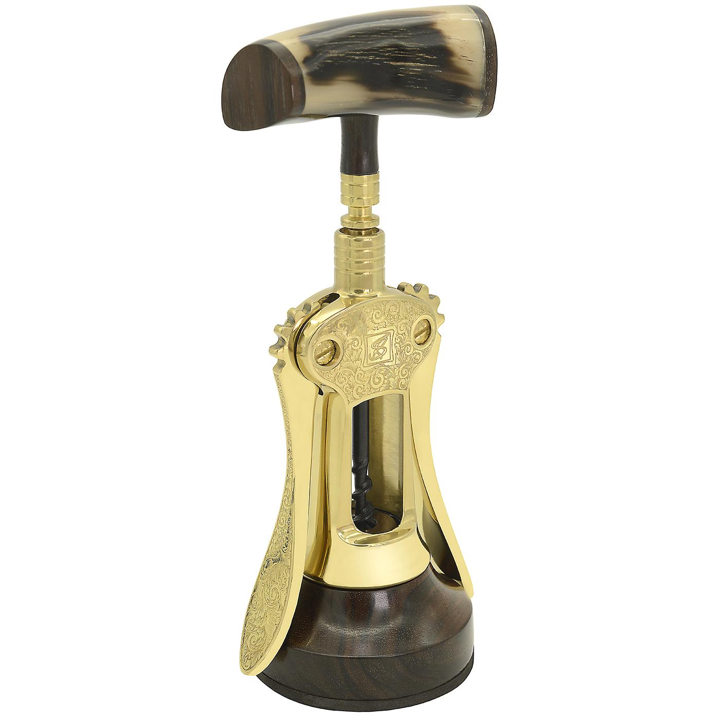 Engraved Brass Corkscrew In New Condition In Milan, IT