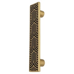 Engraved brass drawer pull 15 x 3 cm Fan motif with black resin