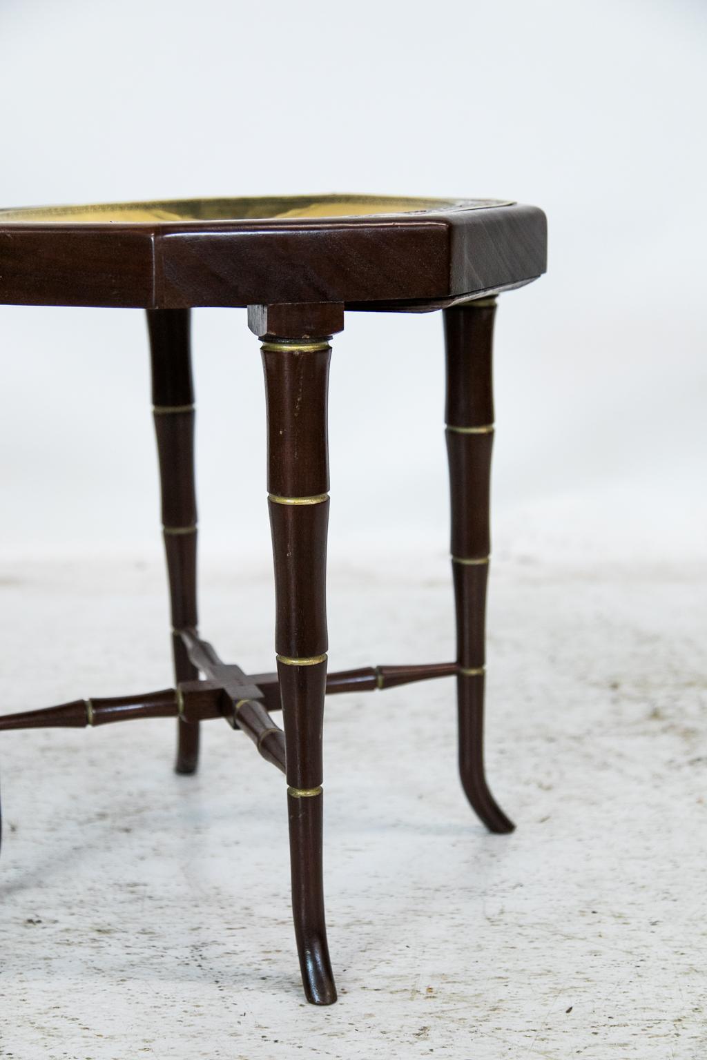 Early 20th Century Engraved Brass Tray Table
