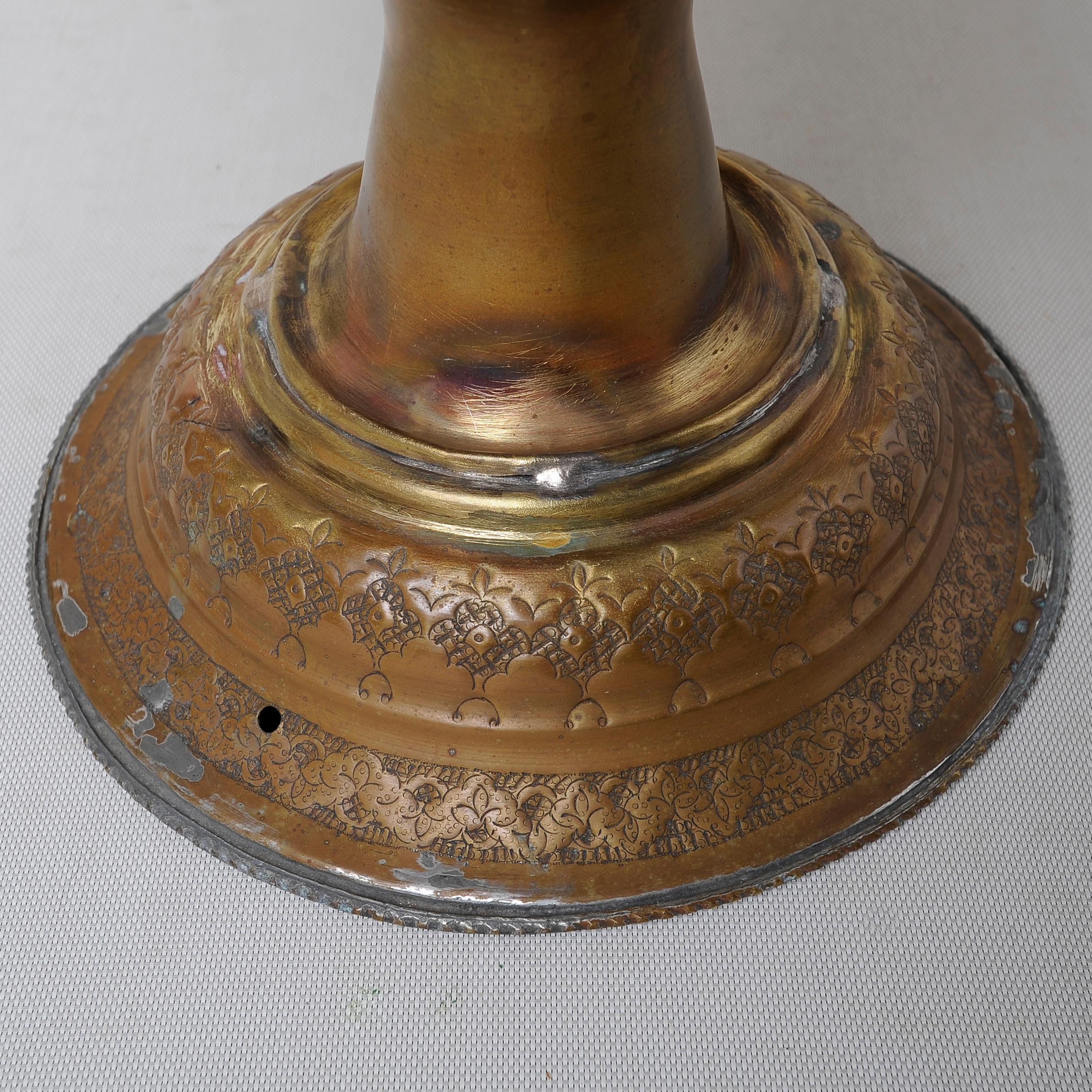 Engraved Brass Vase For Sale 5