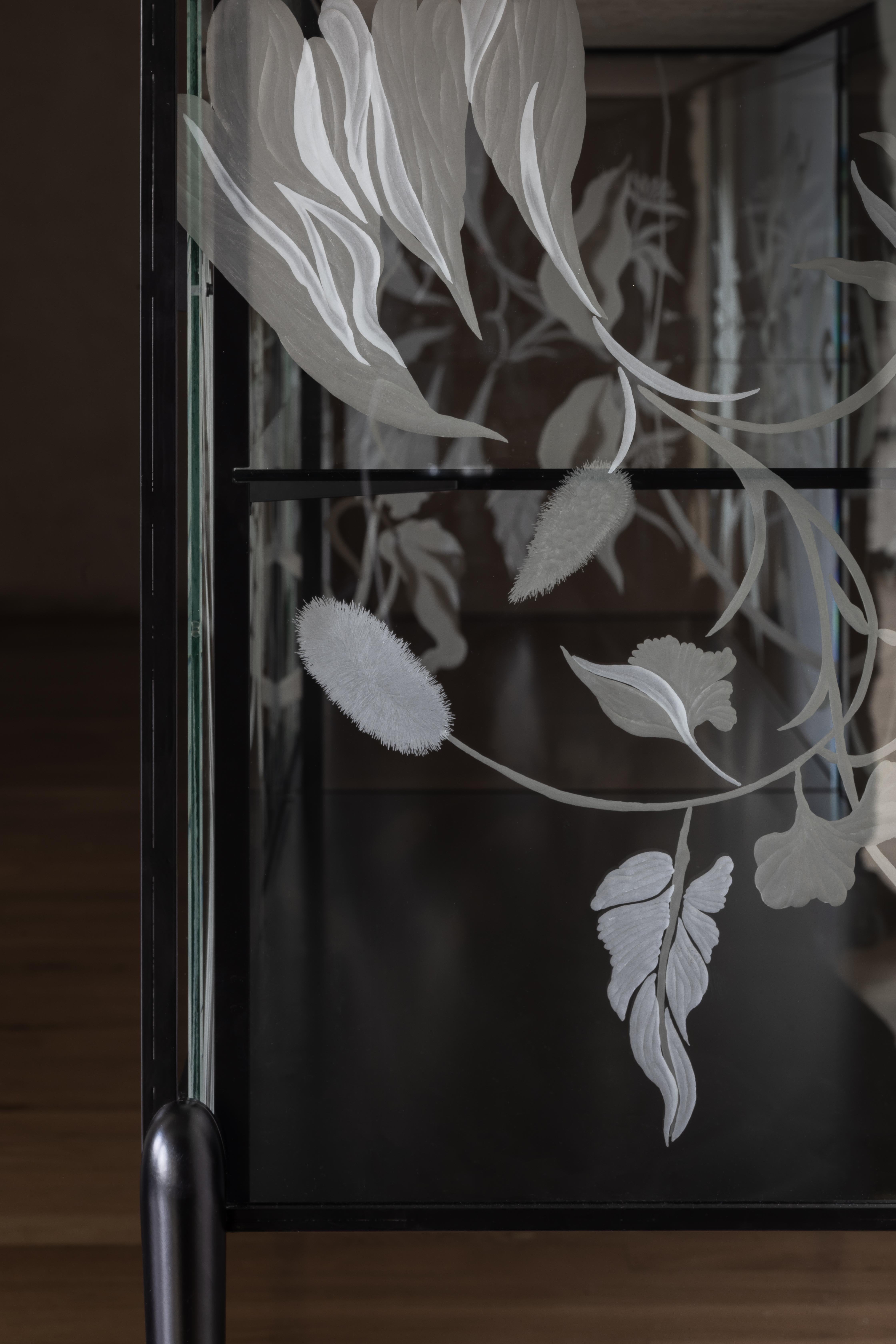 Post-Modern Engraved Cabinet by Elis Monsport For Sale