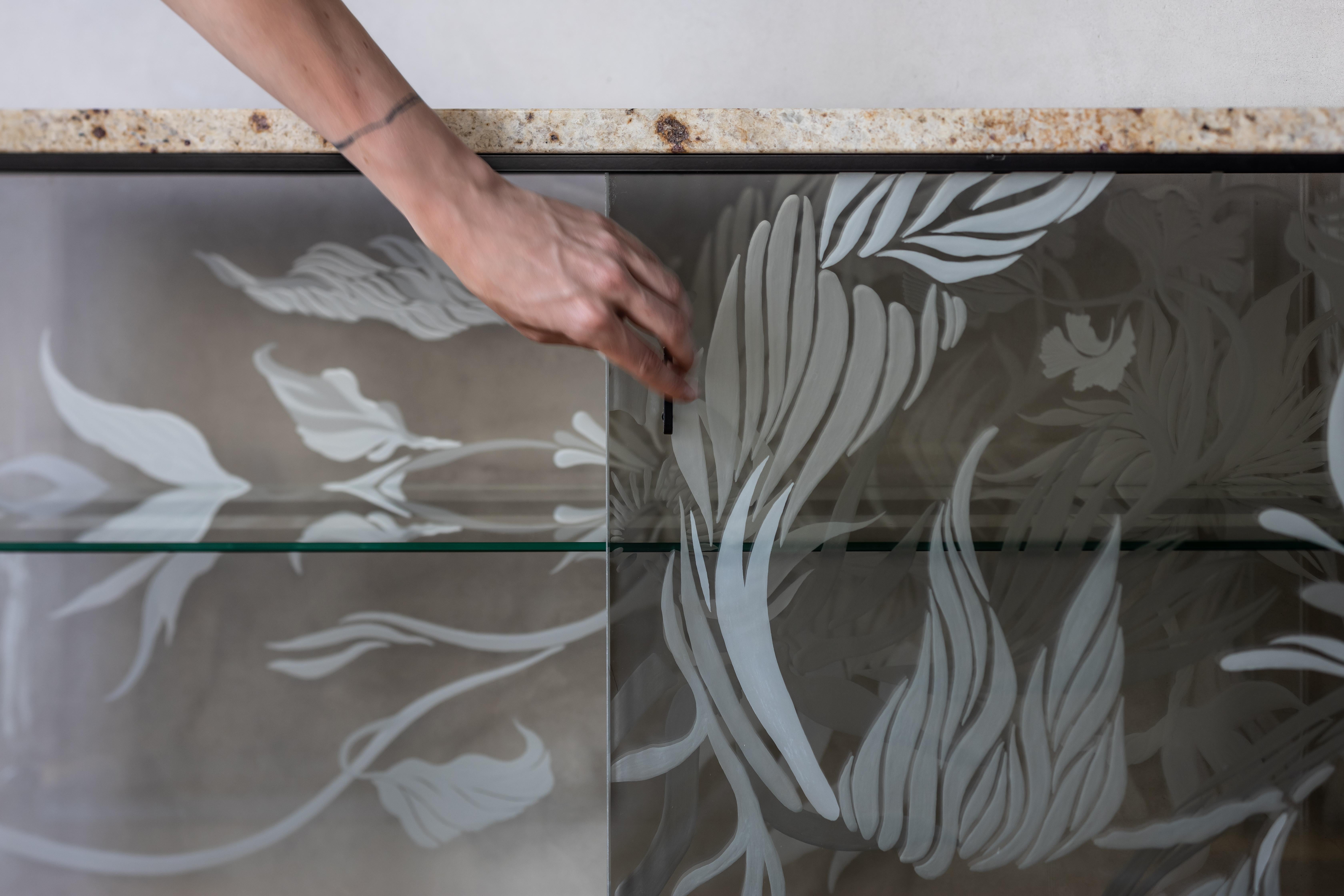 Other Engraved Cabinet by Elis Monsport For Sale