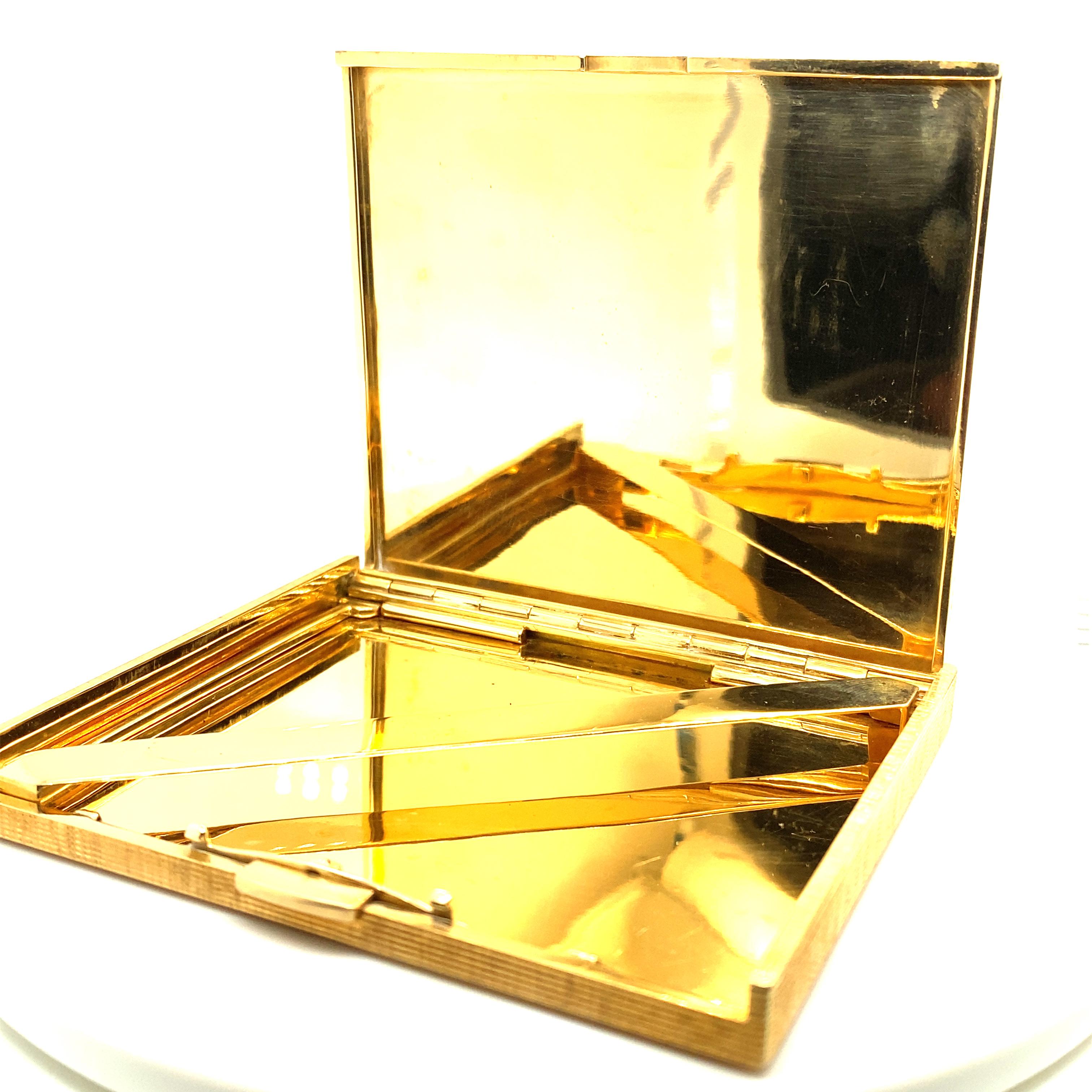 Engraved Cigarette Case in Yellow Gold 18 Karat 8