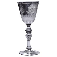 Verre commémoratif gravé de la Plantation de Surinam, histoire de l'esclavage au XVIIIe siècle