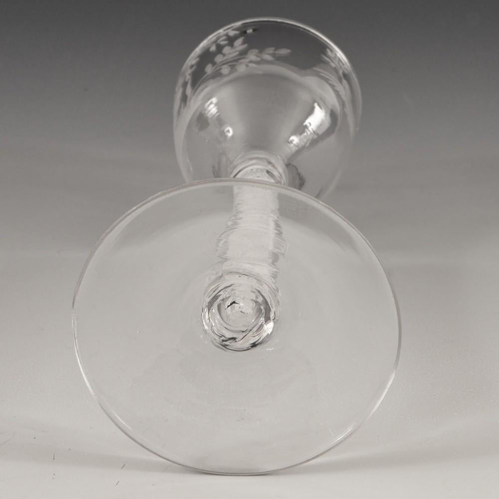 Engraved Double Series Opaque Twist Wine Glass c1760 For Sale 3