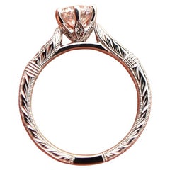 Bague de fiançailles gravée en platine avec diamant 1 carat VS2 F certifié GIA