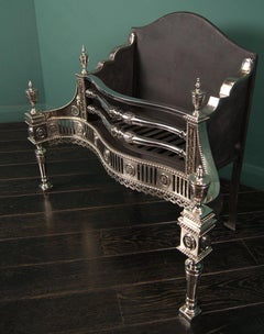 Engraved German Silver Serpentine Fire Grate