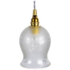 Engraved Glass Hanging Lamp