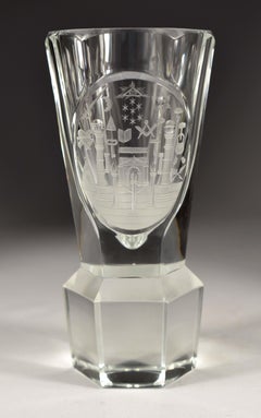 Engraved Goblet with Symbolism of Freemasons, 20th Century