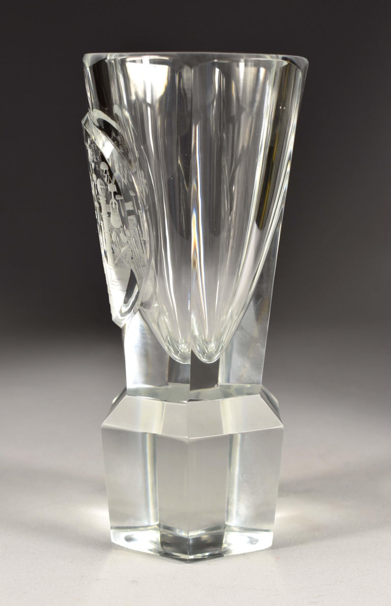 Engraved Goblet with Symbolism of Freemasons, 20th Century For Sale at
