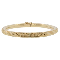 Engraved Hinge Bangle Bracelet