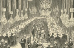 Engraved Interior of Egyptian Hall, Mansion House: A Victorian Banquet Scene