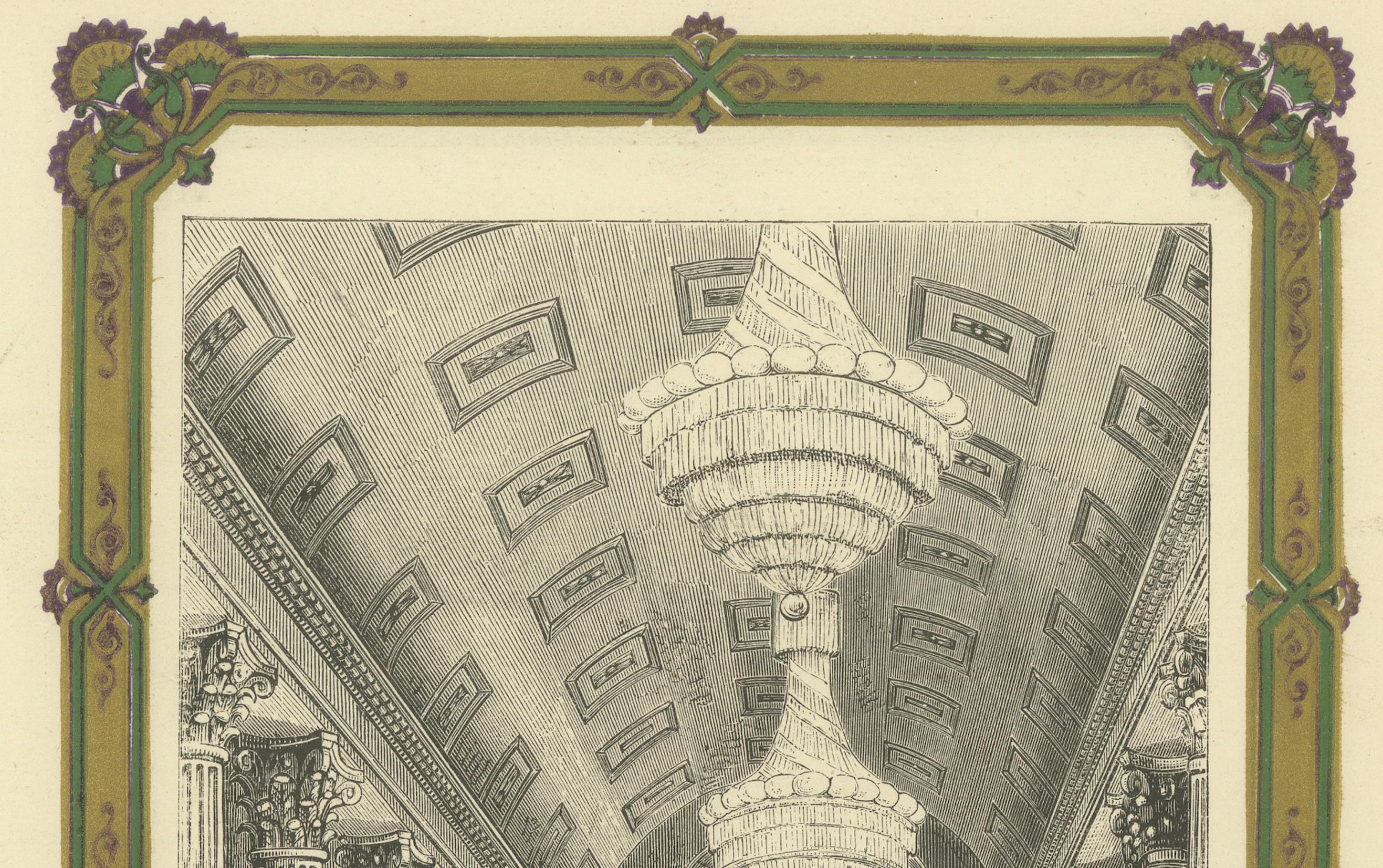 Late 19th Century Engraved Interior of Egyptian Hall, Mansion House: A Victorian Banquet Scene For Sale