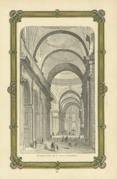 Grabado Interior de la Catedral de San Pablo: Una obra maestra de la arquitectura victoriana