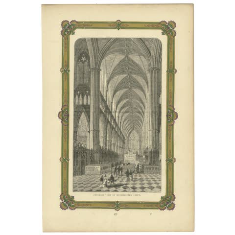 Engraved Interior of St. Paul's Cathedral: A Victorian Architectural Masterpiece