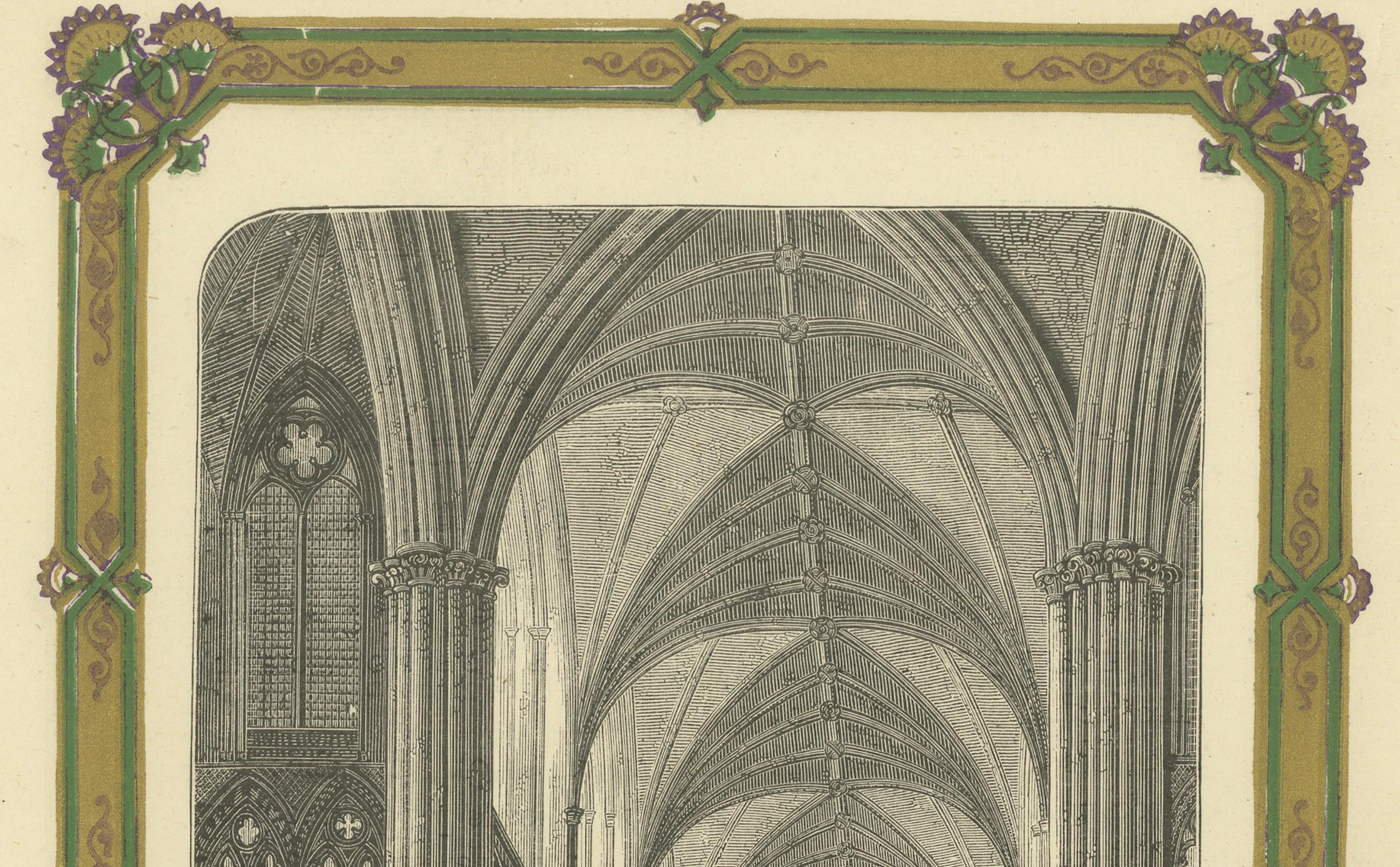 This print depicts the Interior View of Westminster Abbey, as indicated by the label beneath the engraving. It was engraved by J. C. Griffiths, whose name appears in the lower right corner. The intricate Gothic architecture, with its tall, pointed