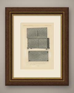 Engraved Iron Casket, Sauvageot Collection, Antique Print, 1851