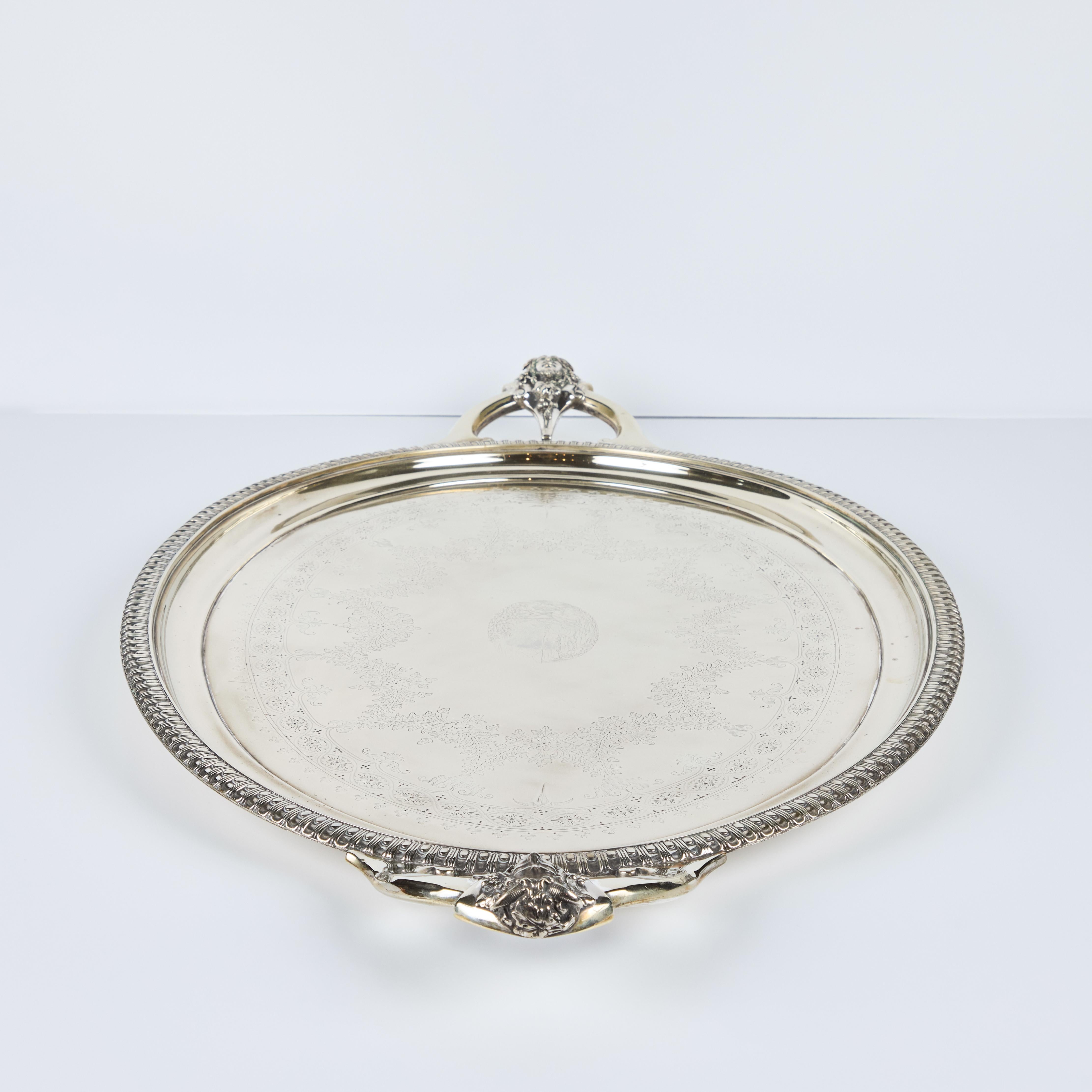 Bandeja de plata italiana grabada en venta 5