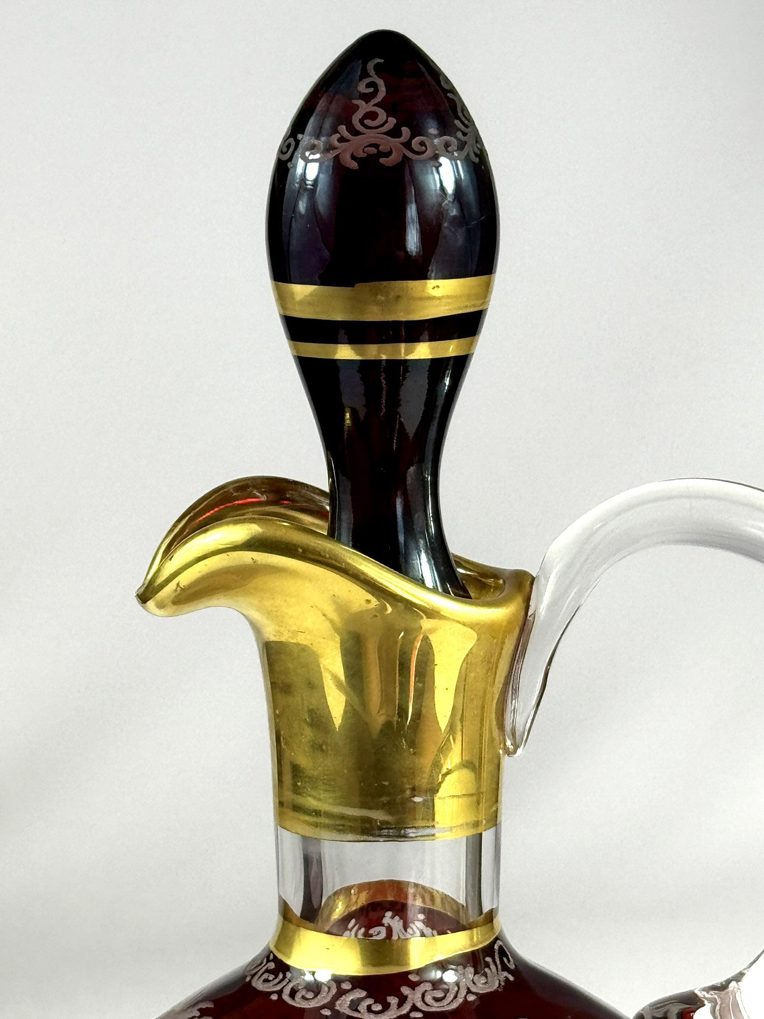 Pichet gravé - motif de chasse - Egermann Red Lazure en vente 1